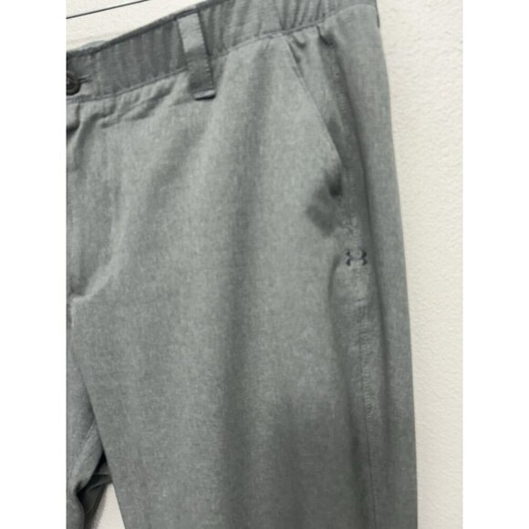 Under Armour Chino Pants Mens 38x32 Gray Golf Stretch Loose Tapered Waistband - Picture 4 of 6